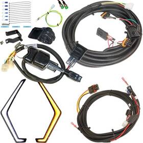 M62726-f Advance Mcs Electronics Plug And Play Street Legal Turn Signal Horn Kit With Fang Lights Black