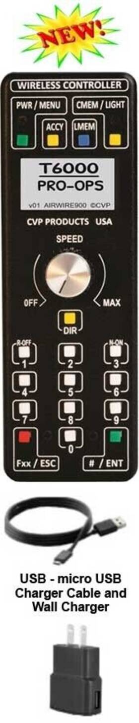 T6000 Airwire Combo With Charger And Charging Cable Larger Scale Wireless Throttle