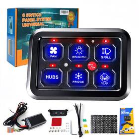 Bov126 Bartoo 6 Gang Switch Panel With Automatic Dimmable On-off Led Pod Universal C