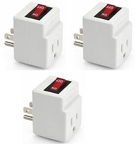 B01m69kdsp Bindmaster 3 Pack Grounded Power Adapter Outlet Prong Switch On Off Indicator Energy Savi