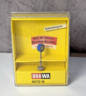 4570-n Brawa 4570 N Scale 1-1/8 Inch Blue Frame Illuminated Platform Clock Nrfb