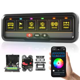 91003 Bzgnl 6 Gang Switch Panel Universal Circuit Control Relay System Automatic Dimmable