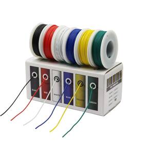Cbazy 605826792933 Hook Up Stranded Wire Kit 20 Gauge 6 Colors 19.6 Feet Each Electrical