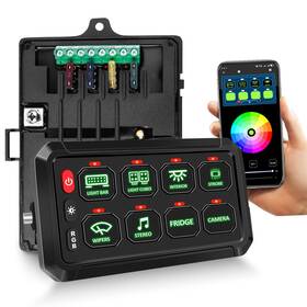 Chel-sp1-rgb-8g-app Chelhead 8 Gang Switch Panel App Control With Electronic Relays Universal Ci