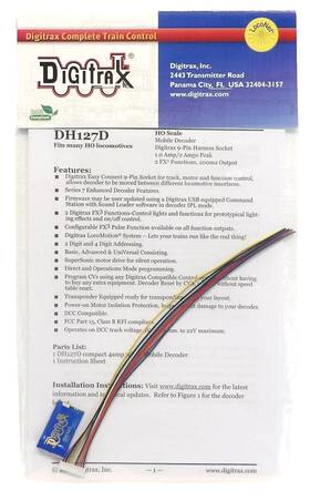 Dgt-dh127d Digitrax Dh127d Series 7 Mobile Dcc Control Decoder For Ho Scale Locomotives