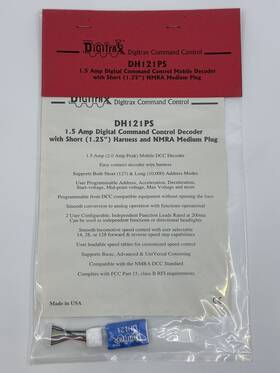 Dh121ps Digitrax 1.5 Amp Dcc Decoder With Short 1.25 Inch Harness And Medium Nmra Plug