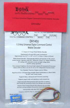 Dh140u Digitrax #dh140u 1.5 Amp Universal Digital Command Control Mobile Decoder C10