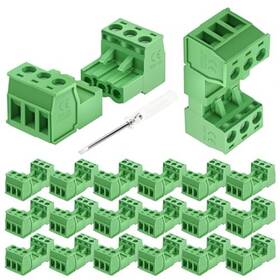 Hc-013 Gagira 20 Sets 15a 300v Terminal Block Assortment 5.08mm Pitch Pcb Mount Screw 3p