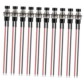 E1252-ff Gebildet 3v-6v-12v-24v-230v/1a 10pcs 7mm Black Prewired Mini Momentary