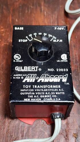 22033 Gilbert 7-16v All Aboard Toy Transformer No American Flyer