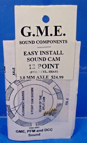 On30 Grizzly Mountain Engineering 3.0/12 G.m.e. Sound Cam 3.0mm Axle 12 Point 3 Cyl Shay Pfm Pbl Dcc Ho Sn3 On3