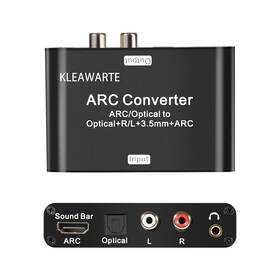 B0dhw28dpl Kleawarte Hdmi Arc Audio Extractor Optical Spdif To L/r 3.5mm Jack Stereo Dac Converter