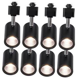 Lamadri 698596057128 12w Led Track Light Heads Dimmable H Type Lighting Black 8pack
