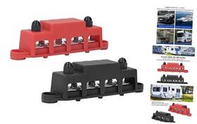 Locadencepmwfy5ra8e Locadence 2pcs Dc 48v 250a Power Distribution Terminal Block M8 Screw 4 Bus