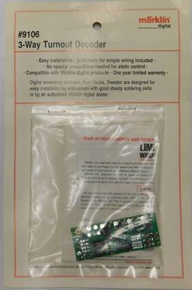 9106 Marklin Ho Scale 3-way Turnout Digital Decoder