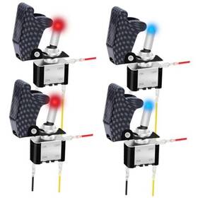 Kk-us-173 Mkbklljy 4pcs 12mm Lighted Toggle Switch Dc L.4 X With Safety Flip Covers