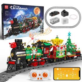 Mk12012 Mould King 12012 Christmas Train Building Block Kits Electric Led Light Trai