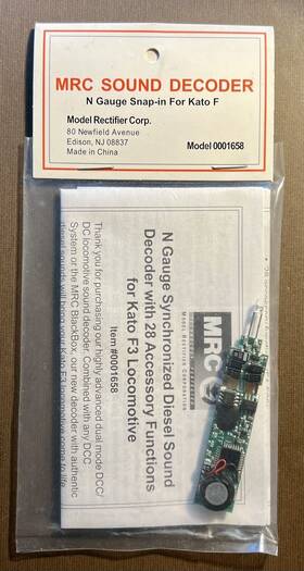 0001658 Mrc Sound Decoder Model - N Gauge Snap-in For Kato F