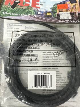 5240237 Nce #5240237 Cat5-10 10 Foot Cat5e Patch Cord For Dcc Nip Cc