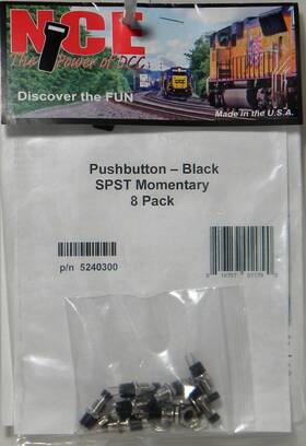 Nce 816757011790 New All Scales 300 Spst Momentary Pushbuttons Black 8 Pack