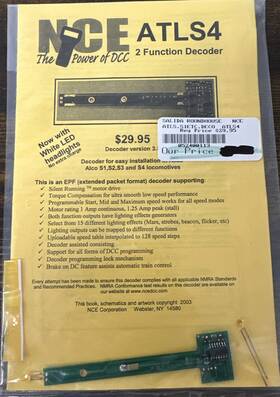 Atls4 Nce Ho Dcc 2 Function Decoder V3.5 For Atlas S1 S2 S3 And S4 Diesels Nip