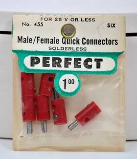 P455 Perfect Parts Co. Quick Connector Set 6pc Male/female Solderless Nip