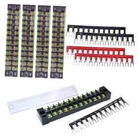 02-b-1513 Saundra Peal 10pcs 600v 15a 12 Positions Dual Row Screw Terminal Panel With Cover 400v