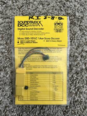 Dsd-101lc Soundtraxx 820112 Dcc Digital Sound Decoder Model