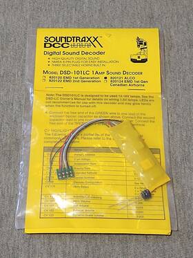 Dsd-101lc Soundtraxx 820121 Dcc Digital Sound Decoder Model Alco Ts