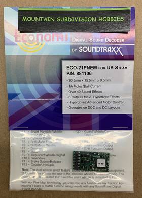 Eco-21pnem Soundtraxx 881106 New Uk Steam Econami Dcc Sound Decoder 5 Offer