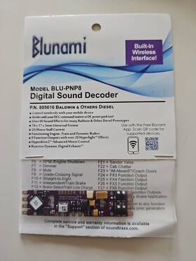 Blu-pnp8 Soundtraxx 885616 Blunami New Wifi Dcc Sound Decoder Baldwin