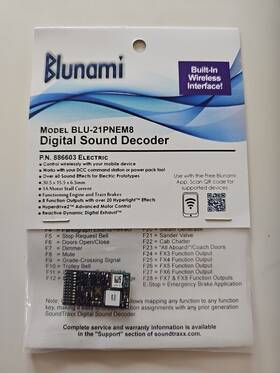 886603 Soundtraxx Blunami Electric Locomotive Sound Decoder 21 Pin Ho O Scale