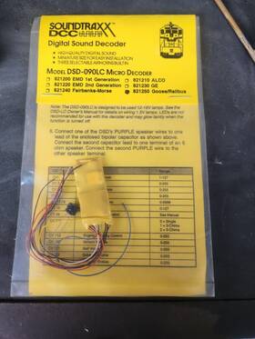 Dsd-090lc Soundtraxx #821250 Dcc 821250 Goose/railbus Dsd-90lc Micro Decoder Unopened