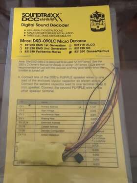 Dsd-090lc Soundtraxx Micro Digital Sounds Decoder For Light Steam Loco Engines