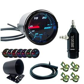 Rsc315 Sreuoil 2 Inch 52mm Turbo Boost Gauge 7 Color Adjustment Meter With Universal