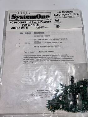 Dh-104-6 System One Dh-104 Wangrow 6 Pack Ho Decoder 1 Amp 4 Function New Nos