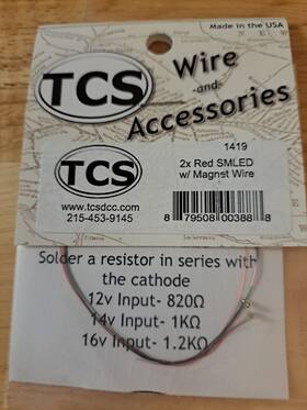 1419 Tcs Surface-mount Led With Attached Magnet Wire Leads Red Pkg 2