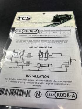 Kod8-a Tcs #1332 N Scale Locomotive Decoder In Sealed Package