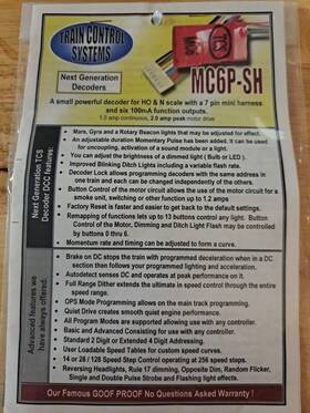 Mc6p-sh Tcs Dcc Decoder - 7 Pin Harness N And Ho Scale 6 Outputs
