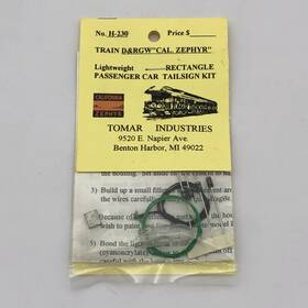 H-230 Tomar Industries Ho Lightweight Rectangle Passenger Car Tailsign Kit Nos