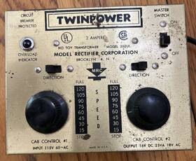 202ul Varney Twinpower Ho Scale Model Train Transformer #202ul For Parts Or Repair