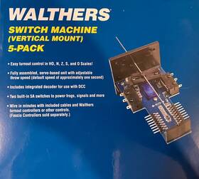 158981 Walthers Switch Machine 5-pack Vertical Mount Dcc Integrated Decoder Ho/n/z