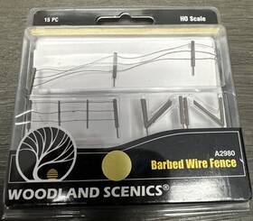 A2980 Woodland Scenics Ho Scale Barbed Wire Fence 15 Piece Set 1 87 Nip A2980 Woodland Scenics Ho Scale Barbed Wire Fence 15 Piece Set 1 87 Nip