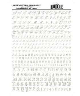 Woo756 Woodland Scenics Script And Old English Decal White