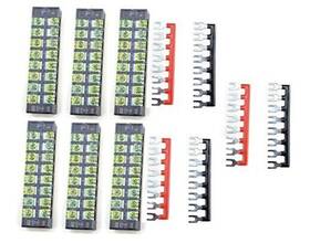 Xlx 605749399622 12pcs 6 Set 600v 25a 8 Positions Double Row Screw Terminal Strip And 400v