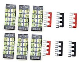 Ikjnlk-049 Xlx 12pcs 6 Set 600v 25a 4 Positions Double Row Screw Terminal Strip And 400v
