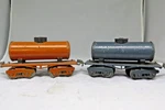 Ives Prewar O Gauge 66 Tank Cars (2). Fixed Price $62.35.