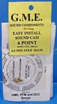 G.m.e. Sound Cam 4.0MM Axle 6 Point Cyl,shay Loco Pfm Pbl Dcc ON30,ON3,O Scale. Fixed Price $24.95.