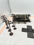 Vintage Lionel Train Rail Tracks, M&r Tel.poles And Flood Light Tower. For Parts. Fixed Price $63.71.