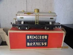 Lionel, Standard Gauge, Late 515 Silver Sunoco Tank Car, Ob.. Fixed Price $50.00.